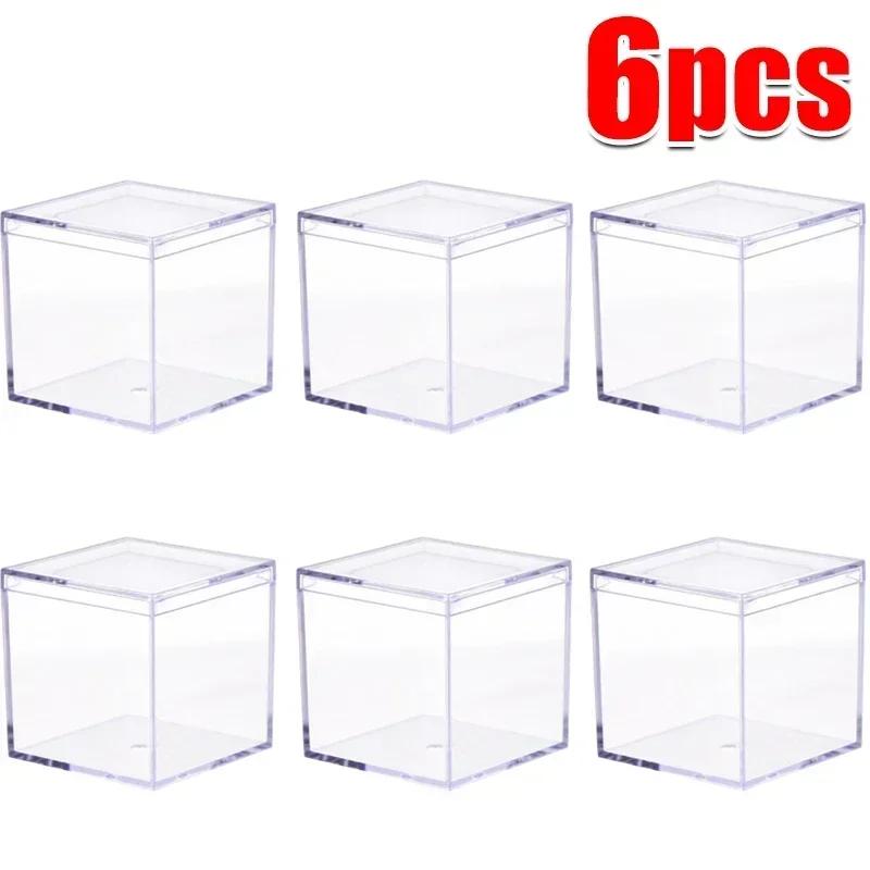 1-50pcs Transparent Acrylic Boxes With Cover Plastic Organizer Gift Packing Box Food Candy Storage Container For Home Display