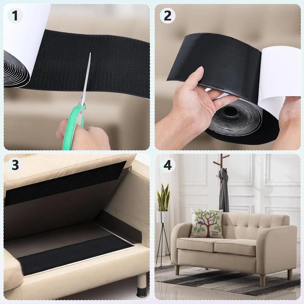 a set 10cm×1m/2m/3meters Strong Self-adhesive Fastener Tape Hook and Loop Back Nylon Sticker Adhesive Tape