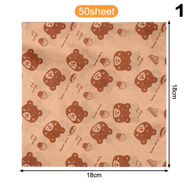 

50 шт. упаковочная бумага для сэндвичей с мультяшным покрытием одноразовая бытовая жиронепроницаемая куриная булочка завтрак выпечка кухонный инструмент 1