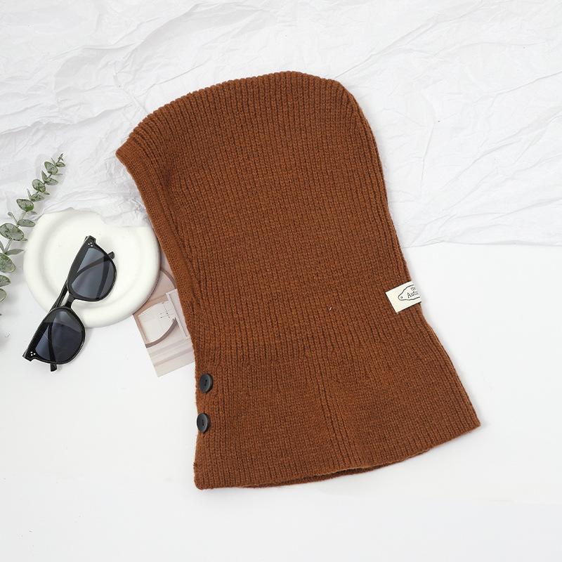 Hat scarf integrated hat women's fashion warm balaclava hat knitted scarf