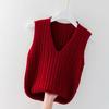 Women's Sleeveless Vest Vest Sweater with A Loose Bottom Autumn Winter Knitted Pullover
