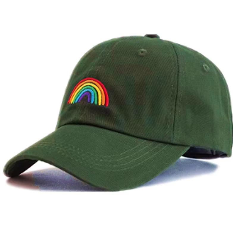 Rainbow Embroidered Soft Top Adjustable Duckbill Cap Outdoor Sports Fashion Casual Unisex Cross-Border Sun Hat
