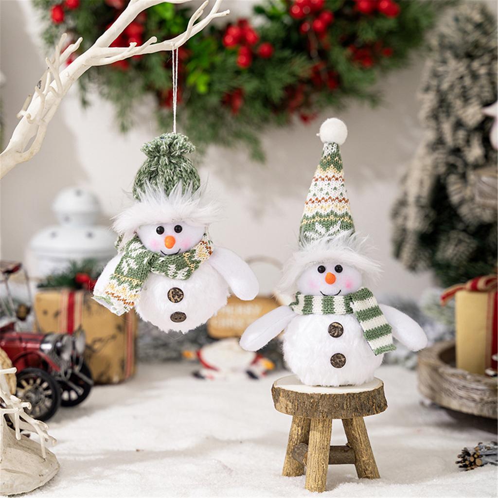 Set Of 2 LED Illuminated Snowmen with Seasonal Attire Christmas Home Ornament Stylish Festival Office Decorative Lamp