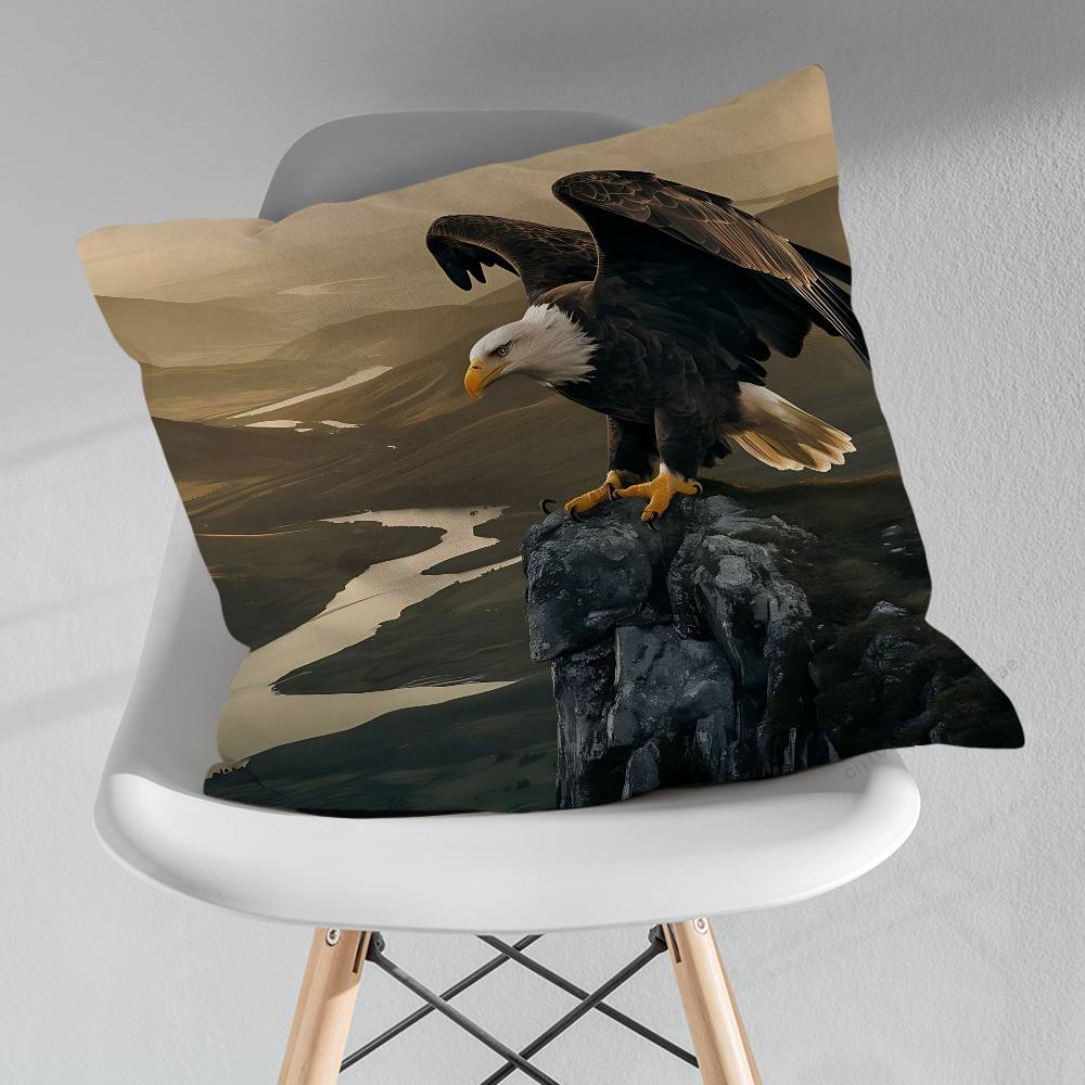 Soaring Eagle Pillowcase for Sofa Room Office Decor Printing Merchandise AllMatch Cushion Cover