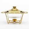 2.0L Large Capacity Round Glass Dining Stove Hotel Restaurant Food Heater Buffet Alcohol Heating Pot