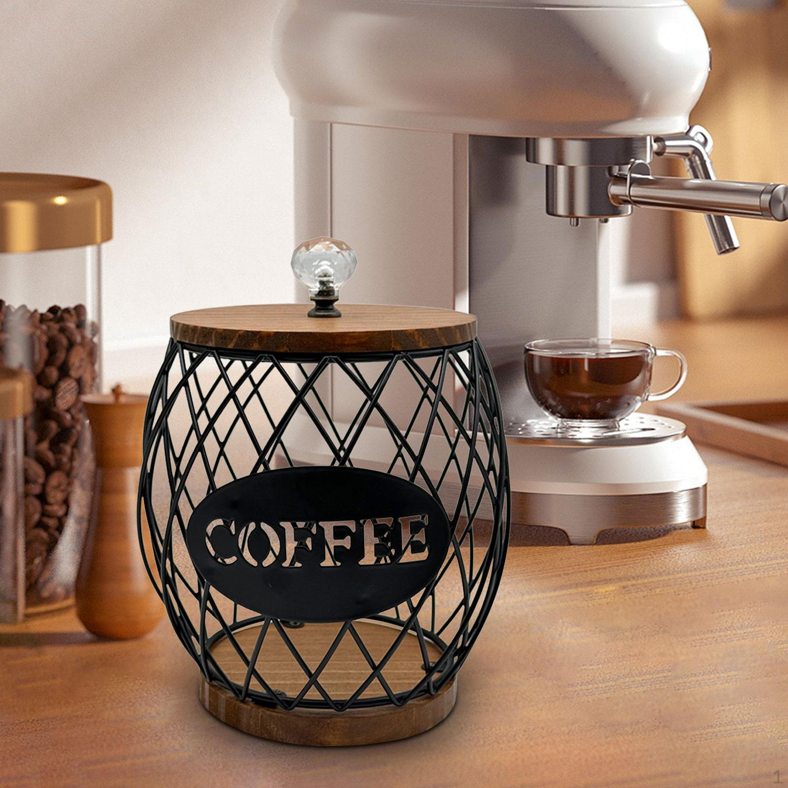 

Держатель для кофейных капсул, корзина для капсул, декор для прилавка, черная проволочная железная чашка-органайзер