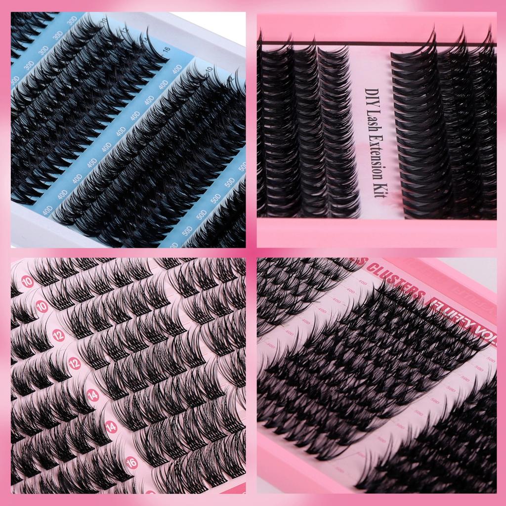 JOAMY New Package Pre Glued Cluster Lashes Long Lasting 0.05 0.07 Press On Bottom Lashes Diy Clusters Lashes Kit