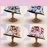 Blend Summer Cotton Fisherman Hat Letter Print Wide Brim Sun Protection Wind