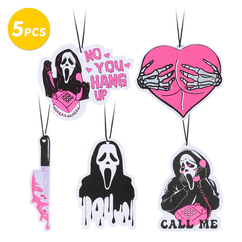 Car Air Fresheners - Pink Ghost Cute Car InteriorAccessories Hanging Scents Anime Freshener Automotive Room Decor