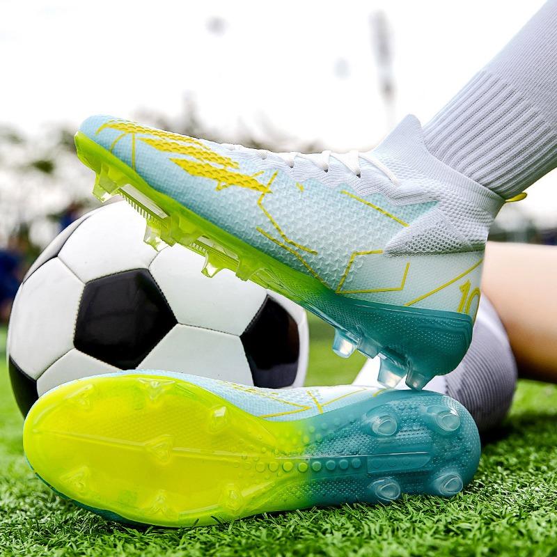 New high-top football shoes, boys and girls, youth training shoes, long nails, broken nails, football shoes