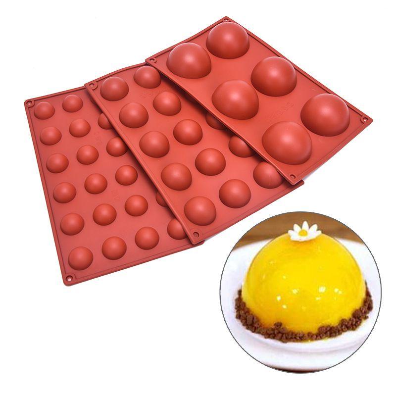 561524holes 3d Half Ball Semicircle Silicone Chocolate Mold Cake Mold Baking