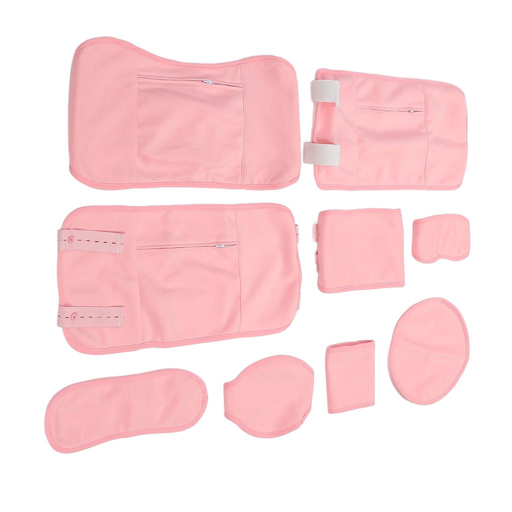 9PCS Castor Oil Pack Set Reusable Adjustable Castor Oil Compress Wrap Kit Soft Fabric Sleep Aid Tool for Insomnia