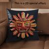 2D Aztec Sun God Square Throw Pillow Covers Pattern Cushion Cover Suitable For Sofa Bedroom Car Pillow Cover