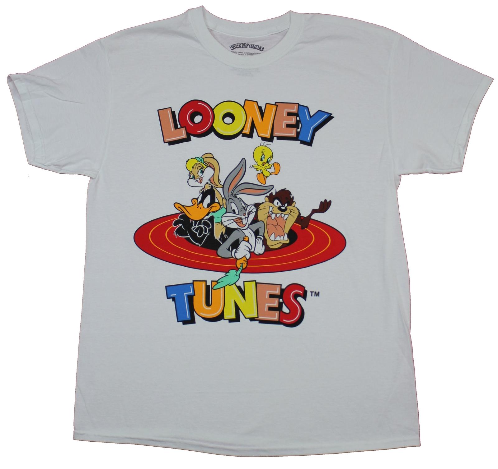 Looney Tunes Mens T-Shirt - Bugs Bunny Taz & More In Between Logo L
