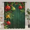 2pcs- Christmas Ball Printed Curtains   Pole Bag Curtains   Christmas Decorations   Home Decorations   Room Decorations