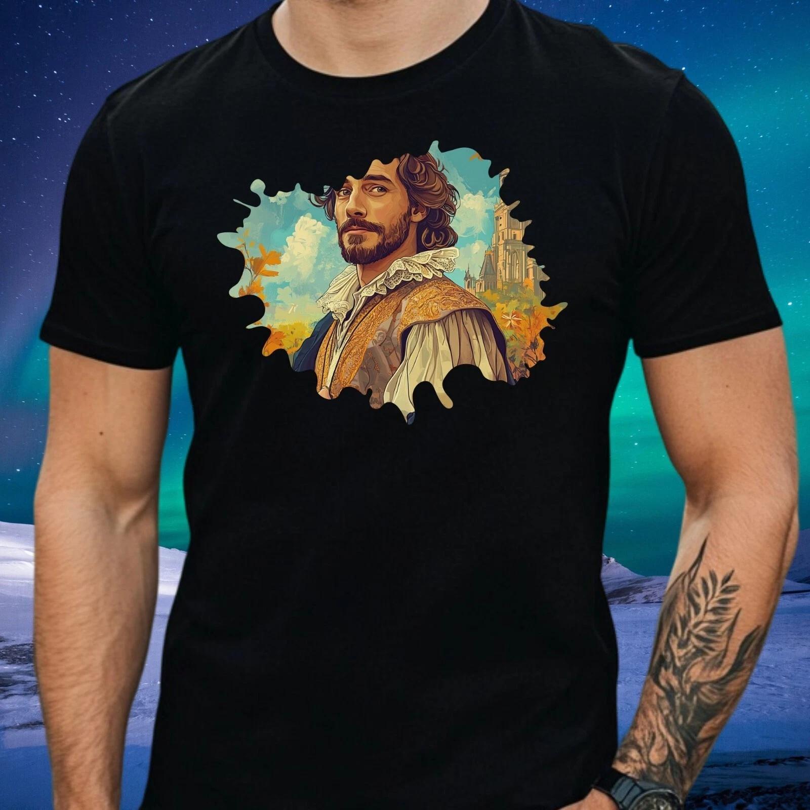 T-Shirt Herren Shakespeare Motiv Baumwolle Größe S bis 5XL M