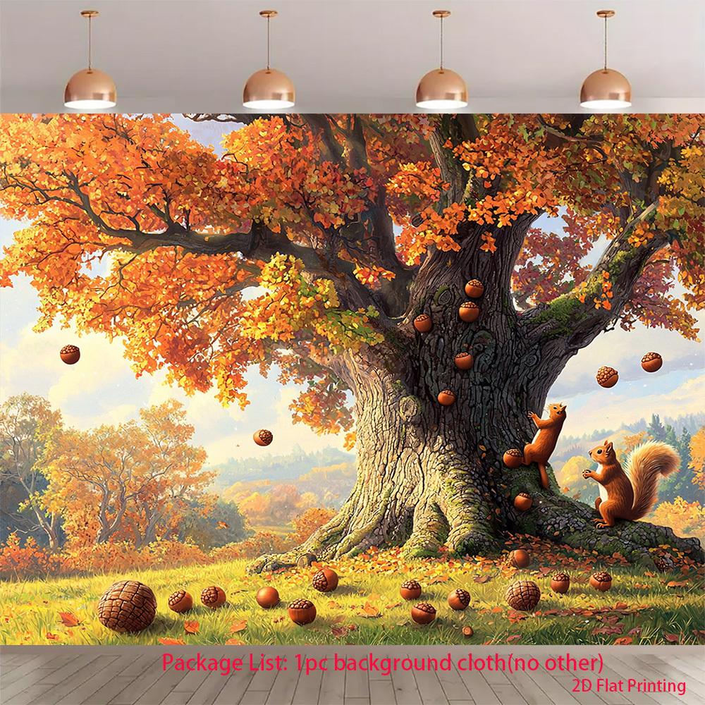 2D flat product 1 piece - Autumn Nut Feast Forest Landscape Patternzyc