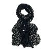 Cotton Linen Texture Wave Point Scarf Retro Print Wrinkle Twisted Pleated Scarf Long Pleated Thin Scarf Print Dots Scarf