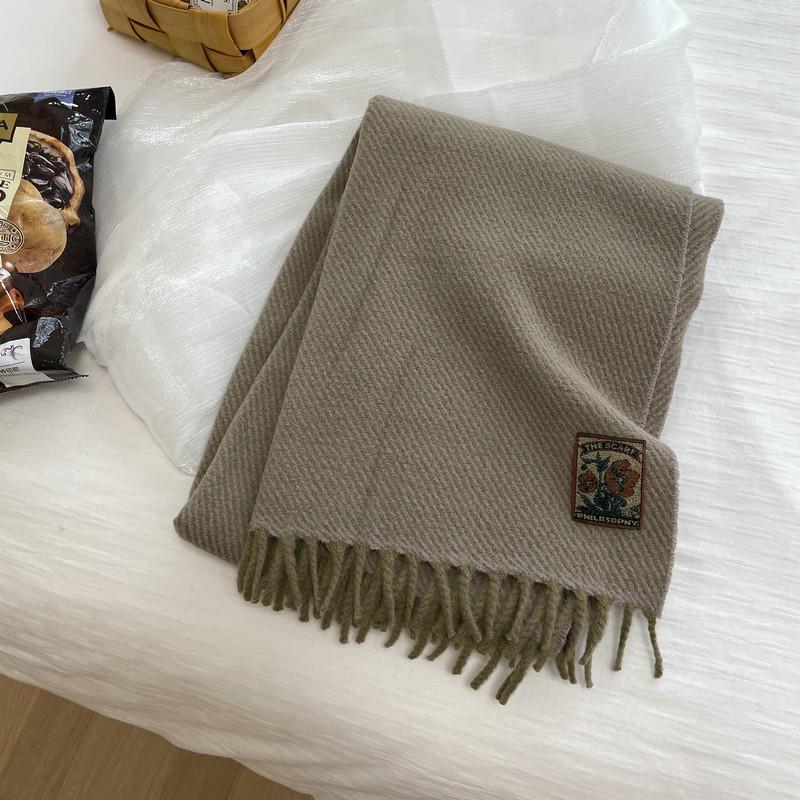 Dopamine Striped Knitted Scarf: 2024 Trendy, High-End Women's Neck Collar for Warmth and Style