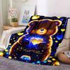 Cute Bear Holding Heart Home Customize Your Name Blankets Soft Cozy Lightweight Versatile For All Seasons Perfect For Picnics Sofa Office Bed Living