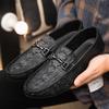 Men's Slip-On Casual Leather Shoes Summer New Style Soft Bottom Business Breathable Lazy Shoes Ultrafine Leather Bean Bean