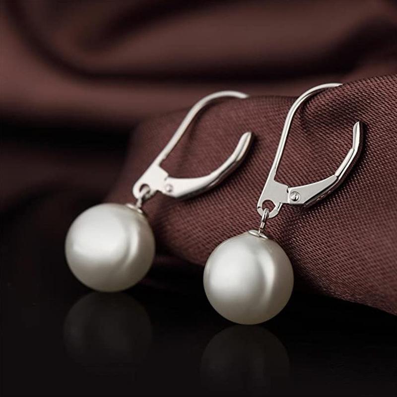 S925 Stříbro Evropské a Americké Náušnice - Jednoduché, Módní a Elegantní Francouzské Náušnice