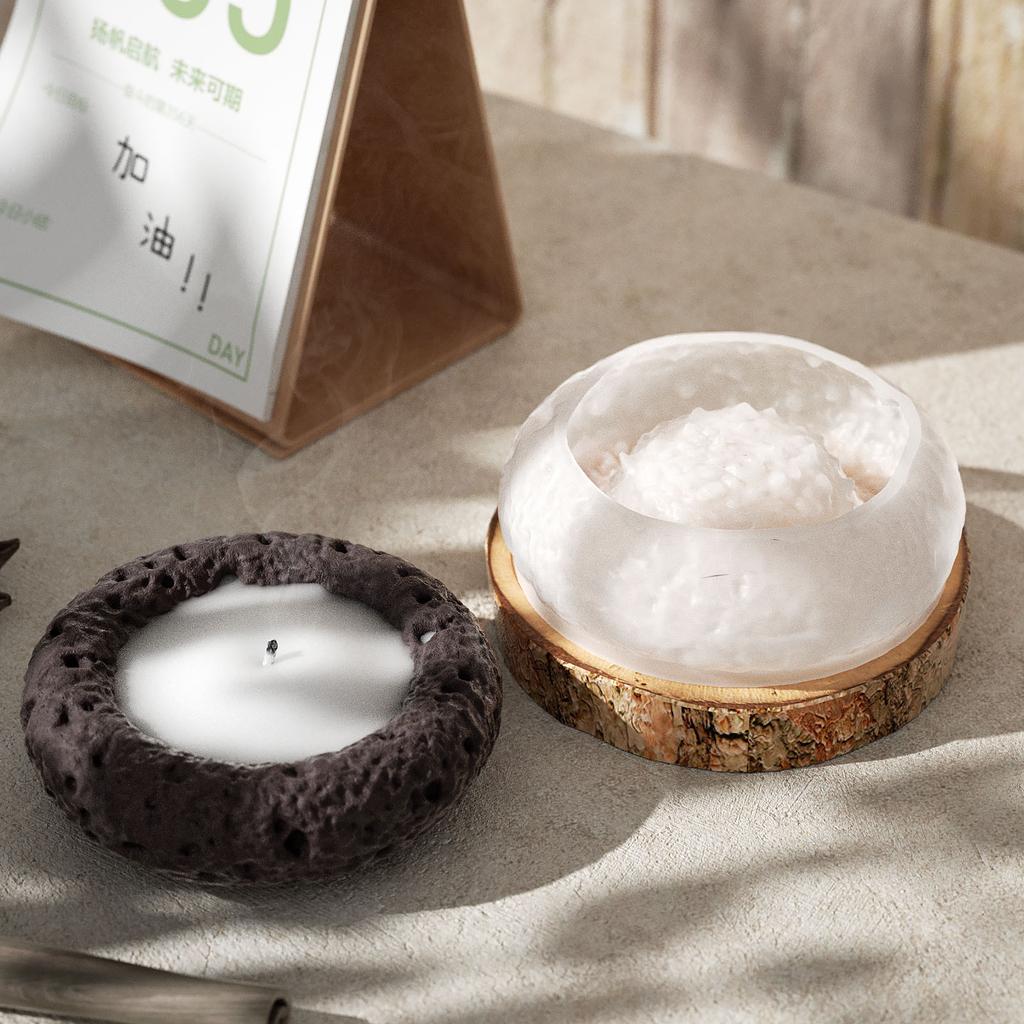 DIY Round Snake Pattern Candle Cup Silicone Mold For Aromatherapy Gypsum Silicone Candlestick Container Storage Box Resin Mold