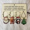 Christmas Wooden Sign Hide And Seek Family Toy, Fun Shape Matching Game