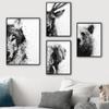 Watercolor animal canvas painting Nordic poster and print wall art deco picture living room decorative painting
