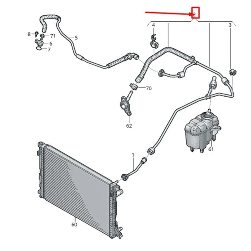 Náhradní hadice chladicí kapaliny Potrubí zpátečky 4M0121081BK 4M0121081AG pro 2015-2019 Výfukové potrubí Autopříslušenství