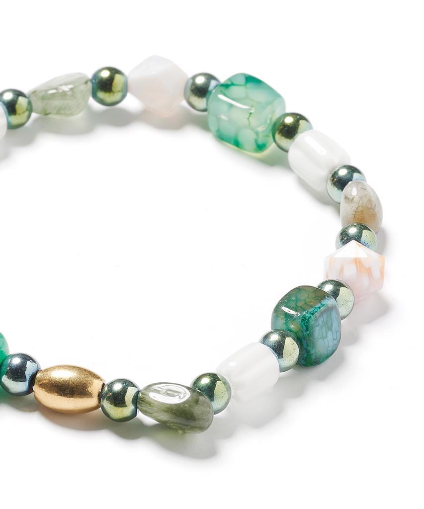 Polalita Green Agate Stone Bracelet (Plt-Br-038_Gn)