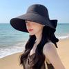 Summer new hat women's neck protection shawl hat sunshade sun protection hat bow bucket hat advanced sense