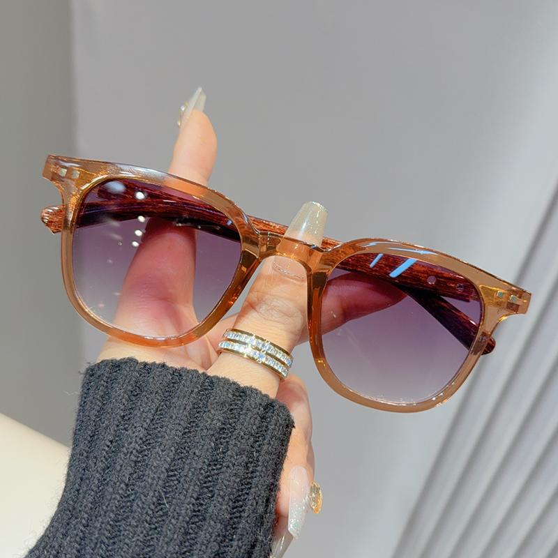Fashion Wood Grain Leg Rice Nail Square Sunglasses For Men And Women UV Protection Sun Glasses Sunshade Eyeglasses