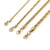 Unisex 18k Gold-Plated Stainless Steel Cuban Necklace/Bracelet, 2-5mm Twisted Chain