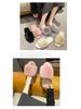 Women's Winter Indoor Cotton Slippers - Large, Warm, Solid Color Fur Design