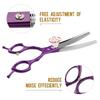 6.5" Meideng Half-Purple Curved Pet Grooming Shears with Thinning Teeth