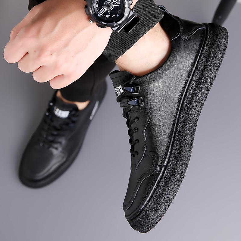 Fashion Trend Youth Men's Casual Leather Shoes Fashion Versatile Comfy Male Sneakers Outdoor Platform Leisure Walking Men Shoes
