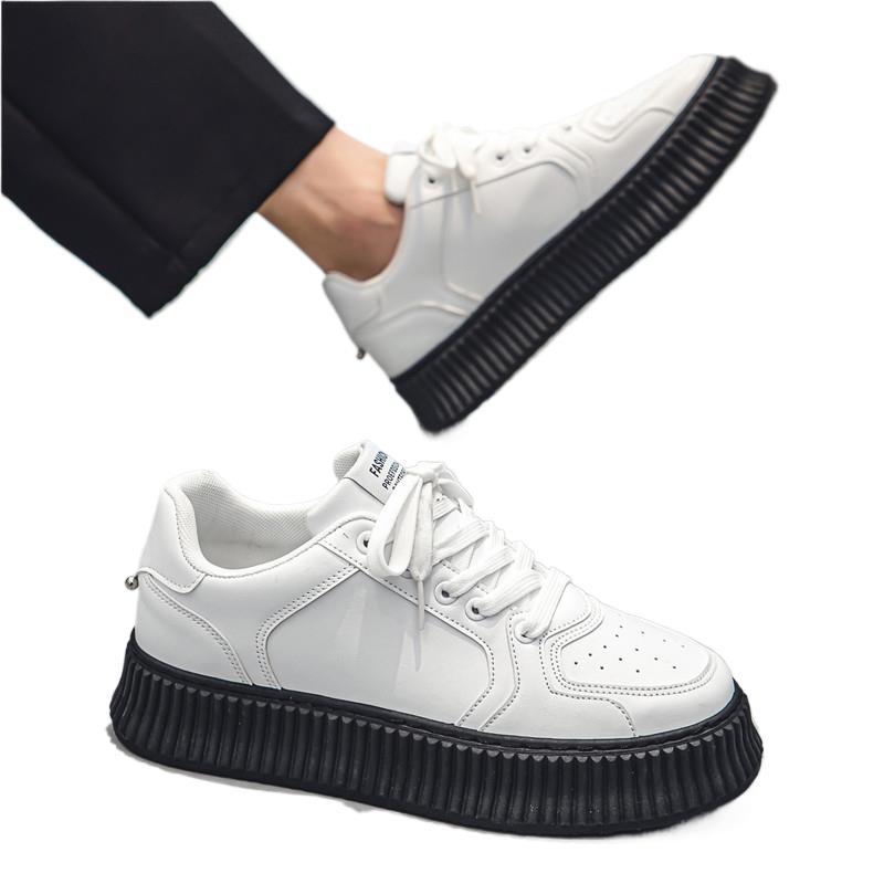 Shoes men's 2025 new spring Korean version of little white shoes platform muffin biscuit shoes men's sports and leisure board shoes