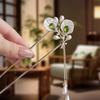 2026 New U-Shaped Hairpins Women Pearl Green Bead Flower Tassel Hair Fork Elegant Exquisite Hanfu Wedding Hair Accessories Gift
