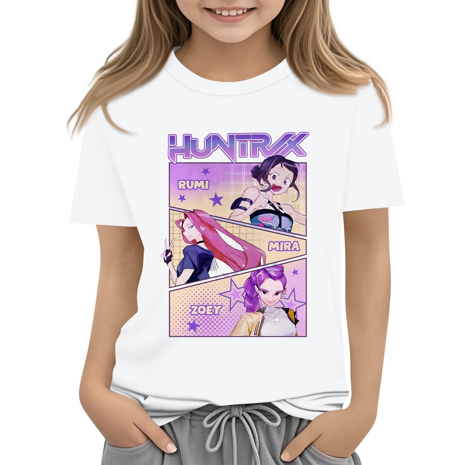 

Boys Girls Round Neck Casual Printed Short-sleeved T-shirt Top 160 білий