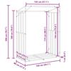 Firewood Rack with Rain Cover 150 x 80 x 200 cm Galvanized Steel