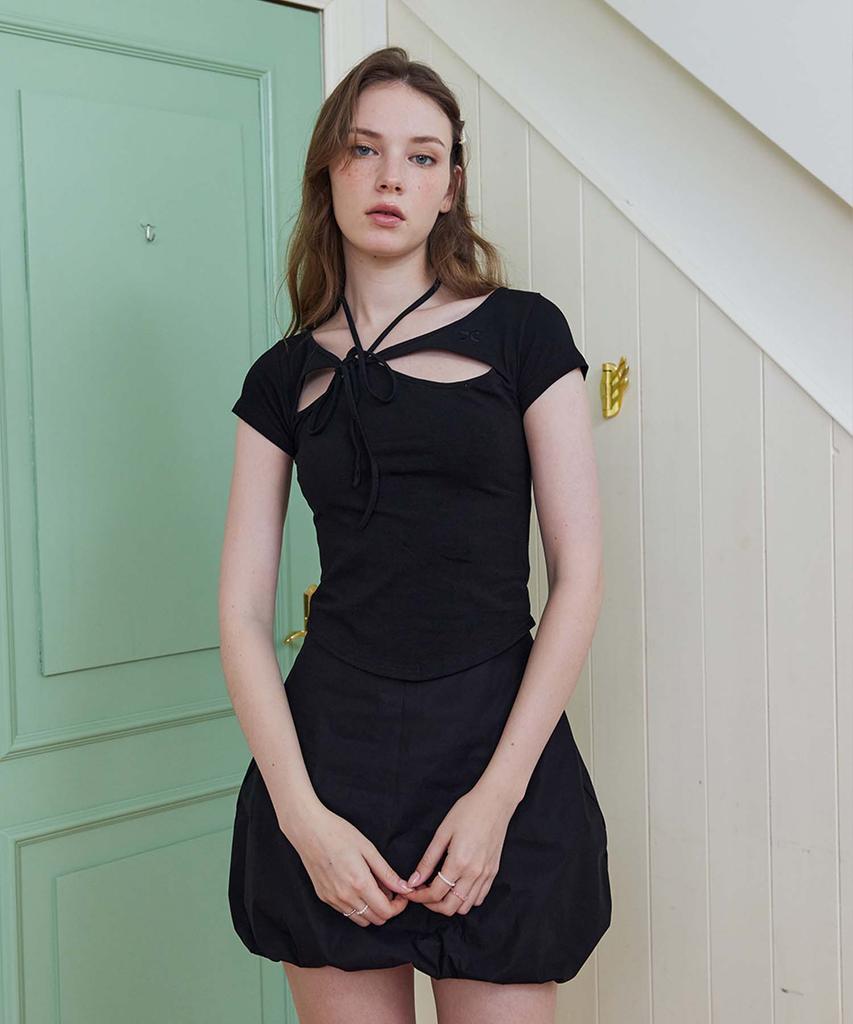 Etosome Balloon Mini Skirt (Black)