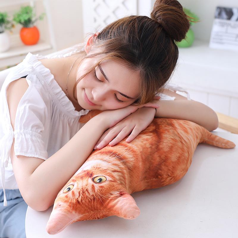 1pc 50cm Simulation Plush Cat Pillows Soft Stuffed Animals Cushion Sofa Decor Cartoon Plush Toys for Children Kids Gift