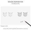 BAMOER New Arrival 925 Sterling Silver Cute Cat Ears Big Stone Small Stud Earrings for Women Fashion Earrings Jewelry