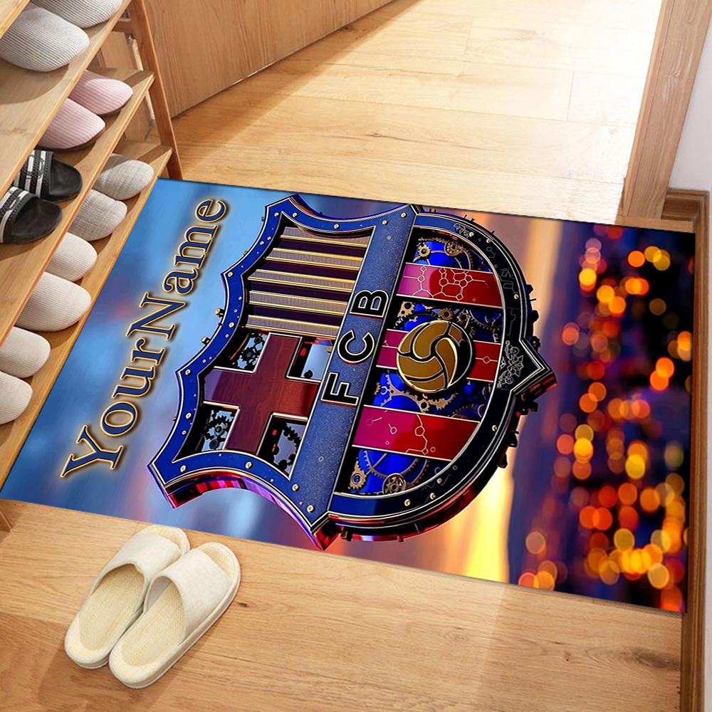 Fc Barcelona Personalized Name Floor Rug Office Rug Suitable for Bedrooms Kitchen Balcony Outdoor Antislip Carpet Anime Office Decor