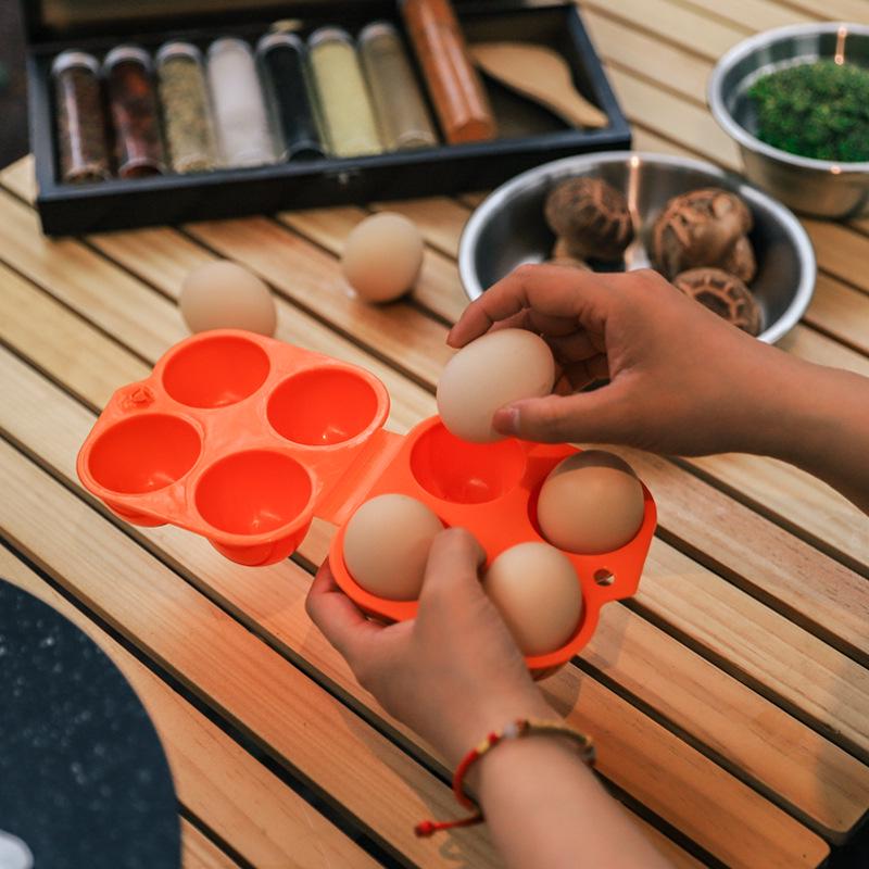 Portable Outdoor Egg Tray - 4 Slots, Durable & Anti-Fall, Ideal for Camping & Storage