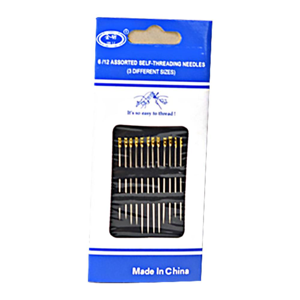 12Pcs Stainless Steel Self Threading Needles Hand Sewing Needles Home Household Tools New 2022
