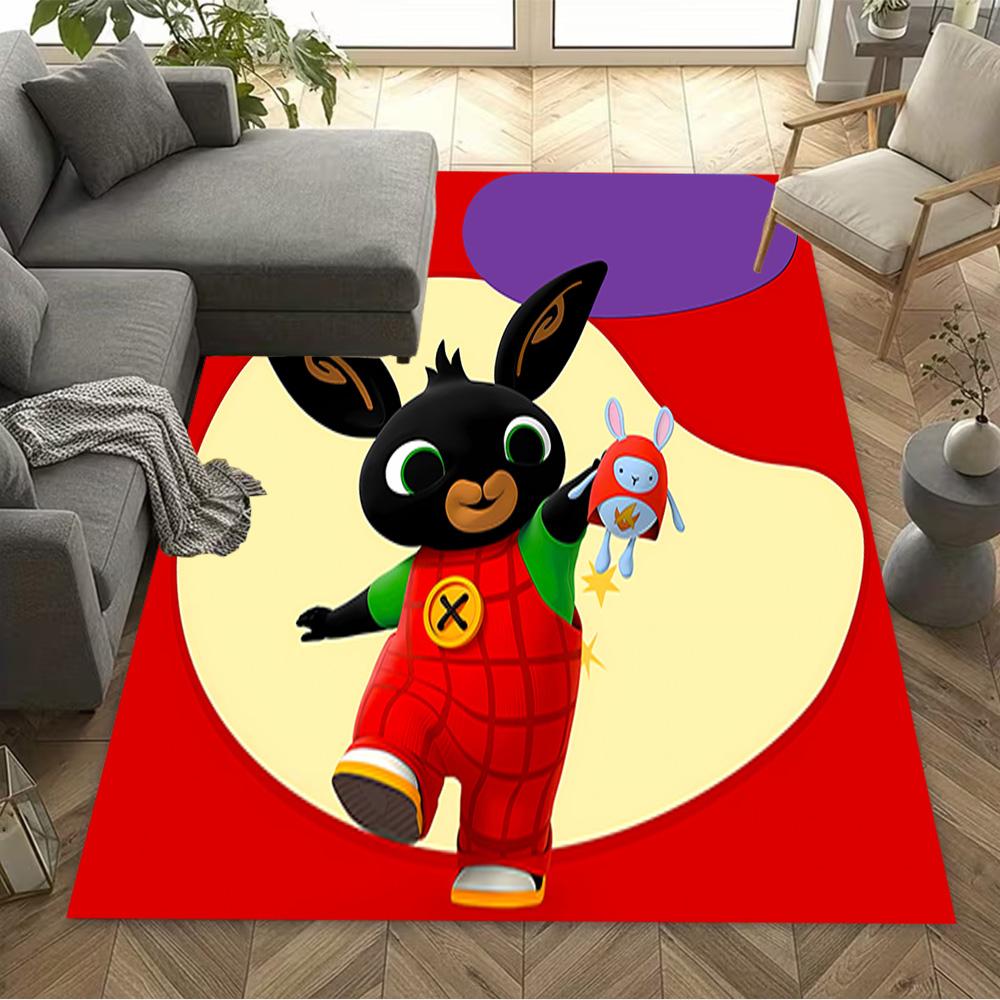 Panda Bunny Friends Area Rug Design for Game Room Kitchen Outdoor Foyer Antislip Carpet Decorate Offices Perfect Birthday/Christmas Gift Idea