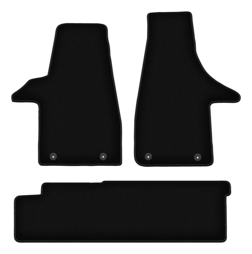Dywaniki welurowe BASIC czarne do: VW Transporter T6 dostawczy 2 rzędy (2015-2019)