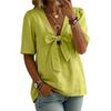 Women's Short-sleeved -color V-neck Stylish Top